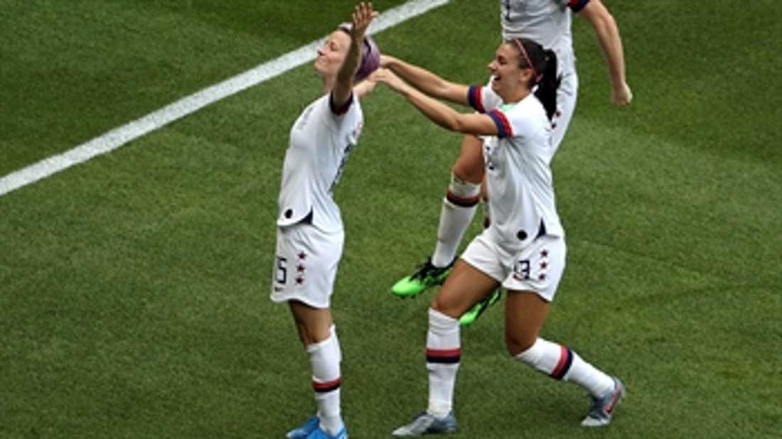 United States' Megan Rapinoe scores the penalty vs. Netherlands for a 1-0 lead ' 2019 FIFA Women's World Cup™