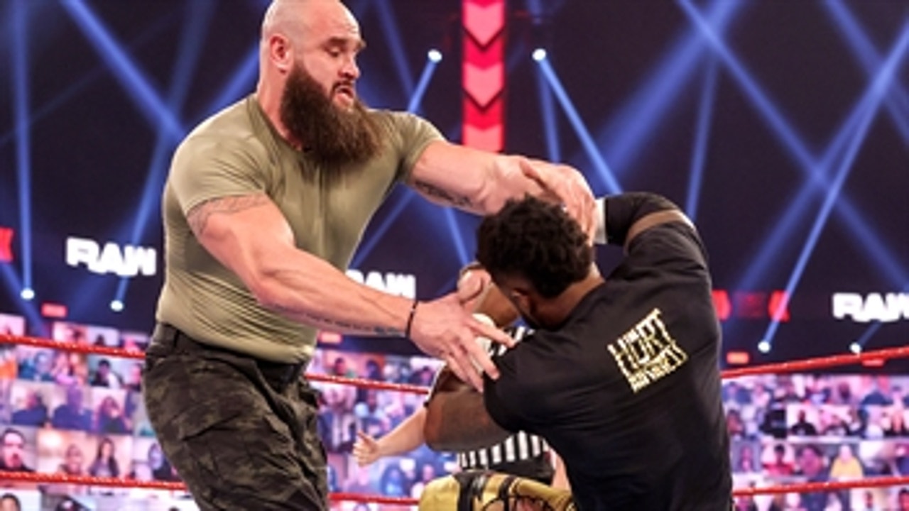 The Hurt Business vs. Braun Strowman & Adam Pearce – Raw Tag Team Title Match: Raw, Mar. 1, 2021