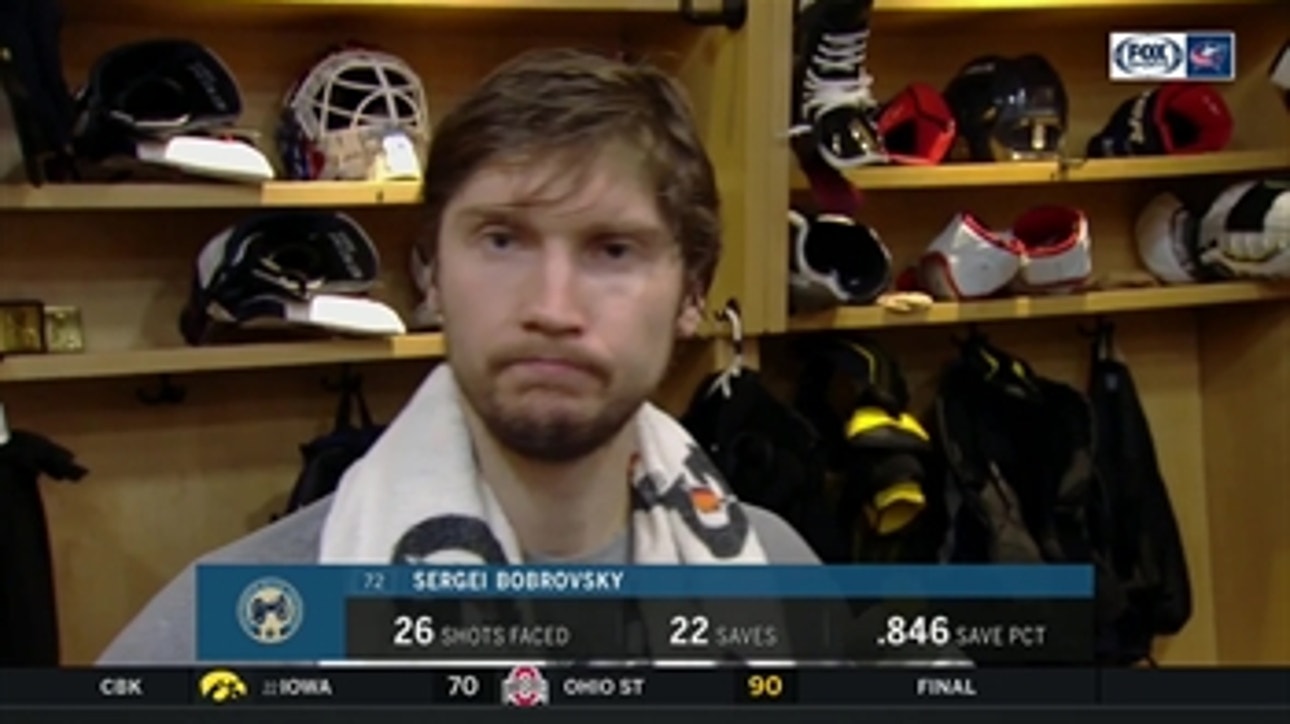 After the trade deadline passes Sergei Bobrovsky is focused on the team's next game