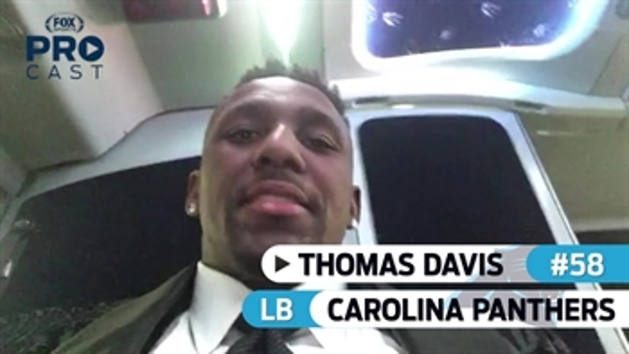 Panthers LB Thomas Davis is on the team bus headed to the final game of the season