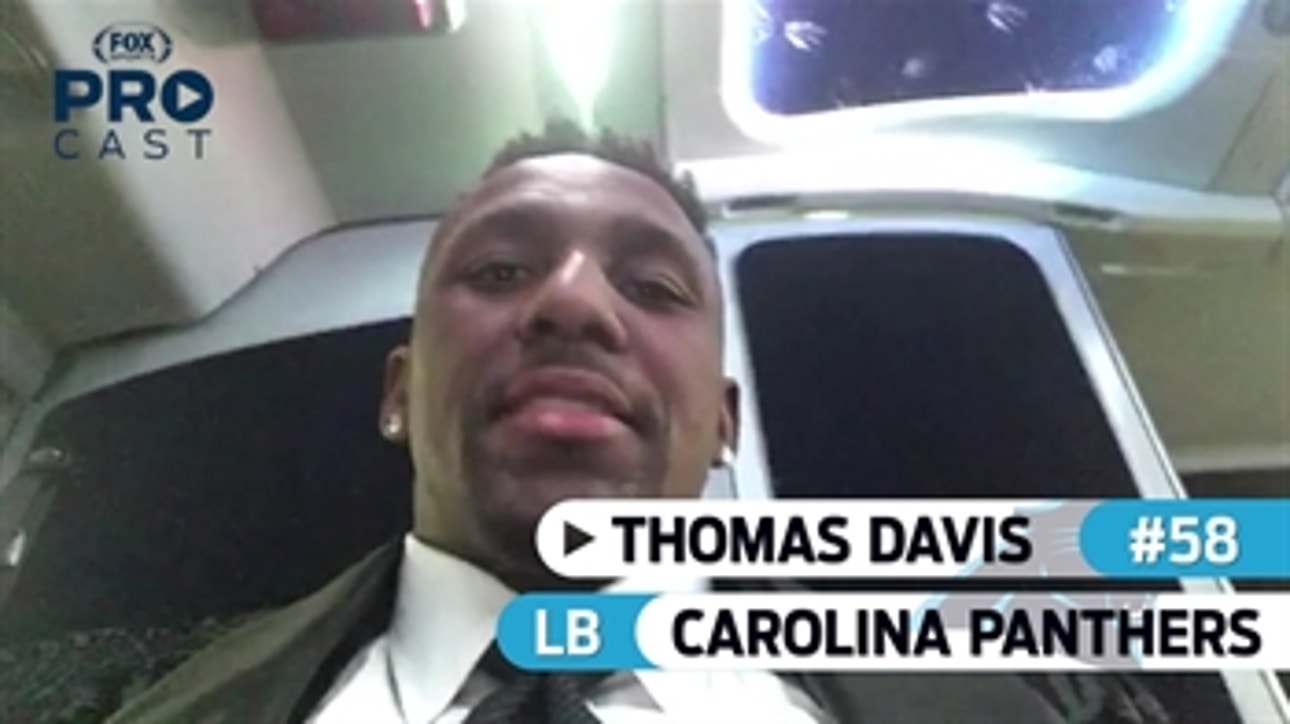 Panthers LB Thomas Davis is on the team bus headed to the final game of the season