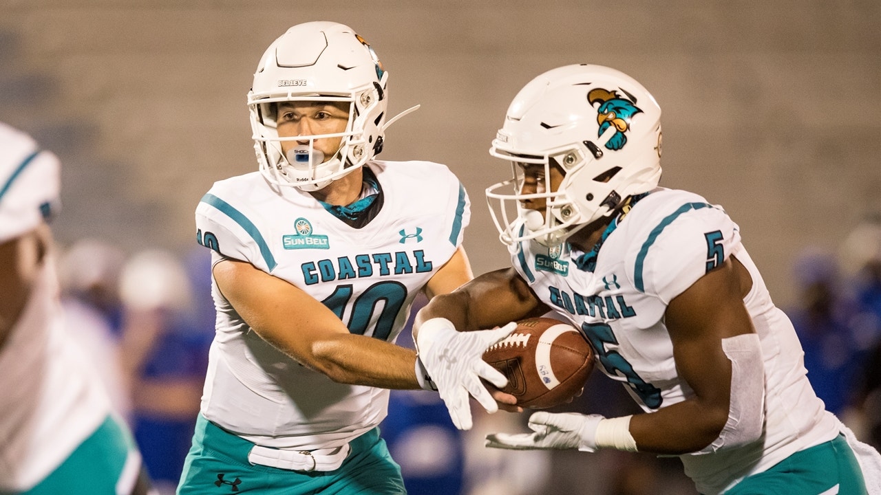 Grayson McCall puts up five total touchdowns in Coastal Carolina's 38-23 win over Kansas