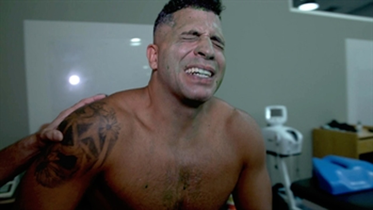 Referee Eddie Orengo writhes after being misted: WWE Network Exclusive, July 19, 2020