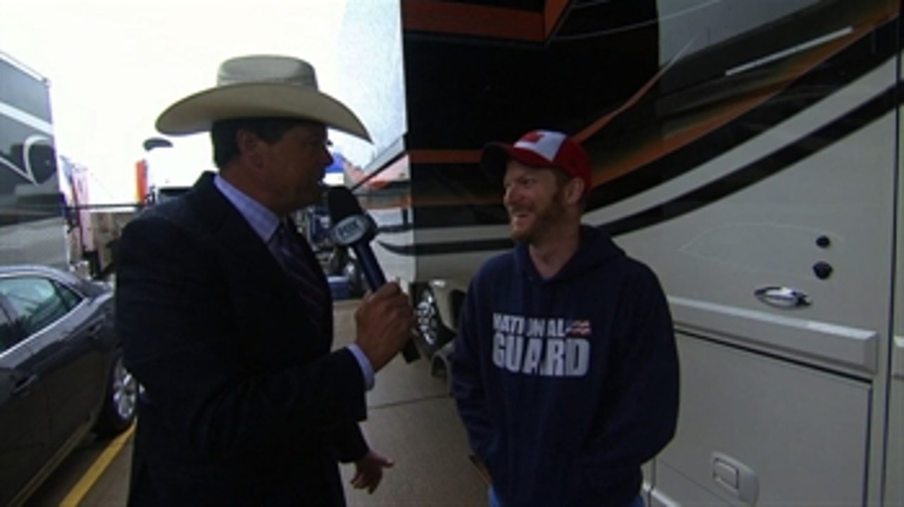 Michael Waltrip Visits Dale Jr.'s Motorcoach at Texas