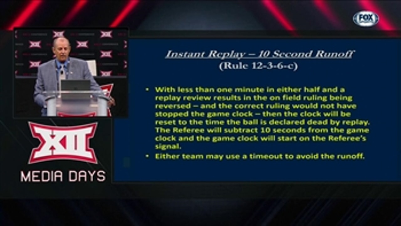 The 10 Second Runoff Rule ' Big 12 Media Days