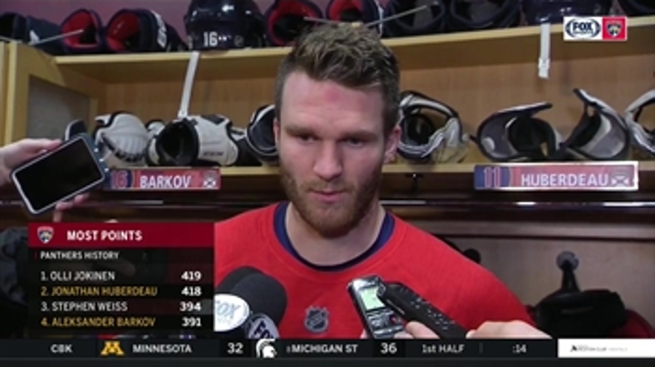 Jonathan Huberdeau breaks down Panthers' bounce-back win, his 2-assist performance