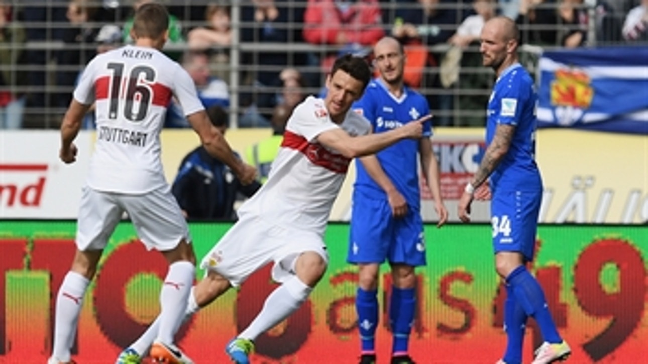 Gentner hammers in on the volley to equalize for Stuttgart ' 2015-16 Bundesliga Highlights
