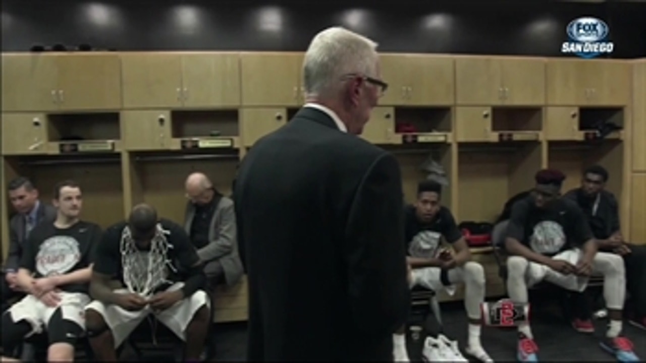 Steve Fisher's postgame speech in the locker room after Senior Night