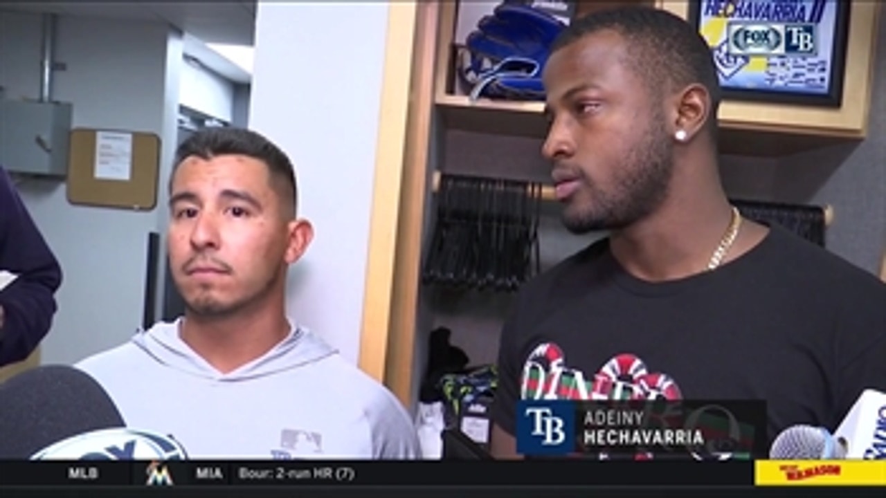 Adeiny Hechavarria discusses the play that took him out of the game