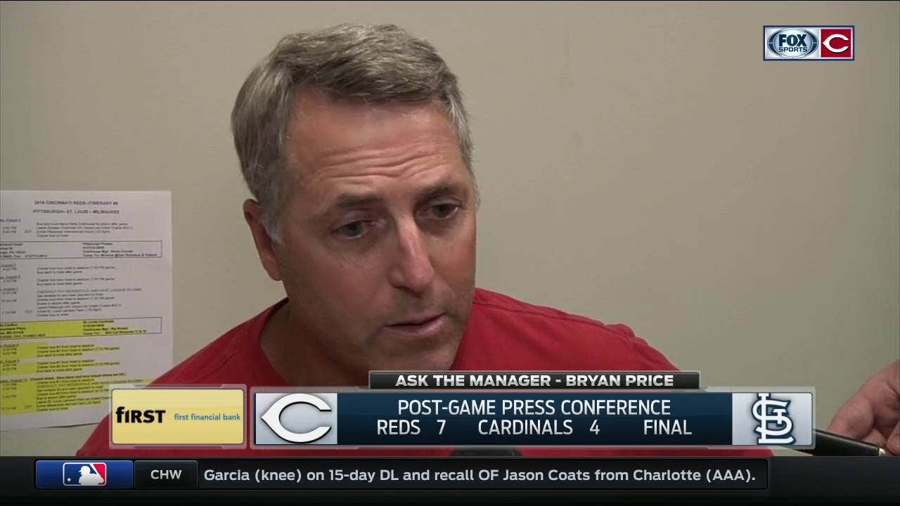 Bryan Price discusses his young Reds and their 'firsts' this season