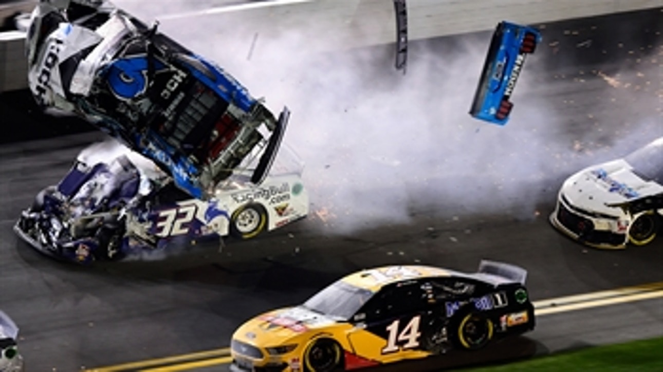Denny Hamlin wins Daytona 500 as Ryan Newman's car flips, catches fire on last lap