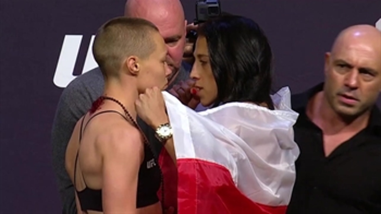Rose Namajunas vs Joanna Jedrzejczyk face-off | WEIGH-IN | UFC 223