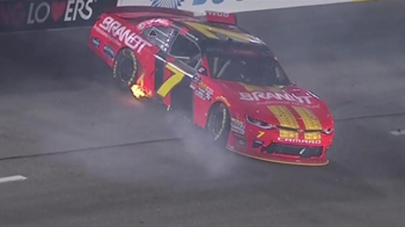 Justin Allgaier gets knocked out late in the race by Cole Custer ' 2018 NASCAR XFINITY SERIES