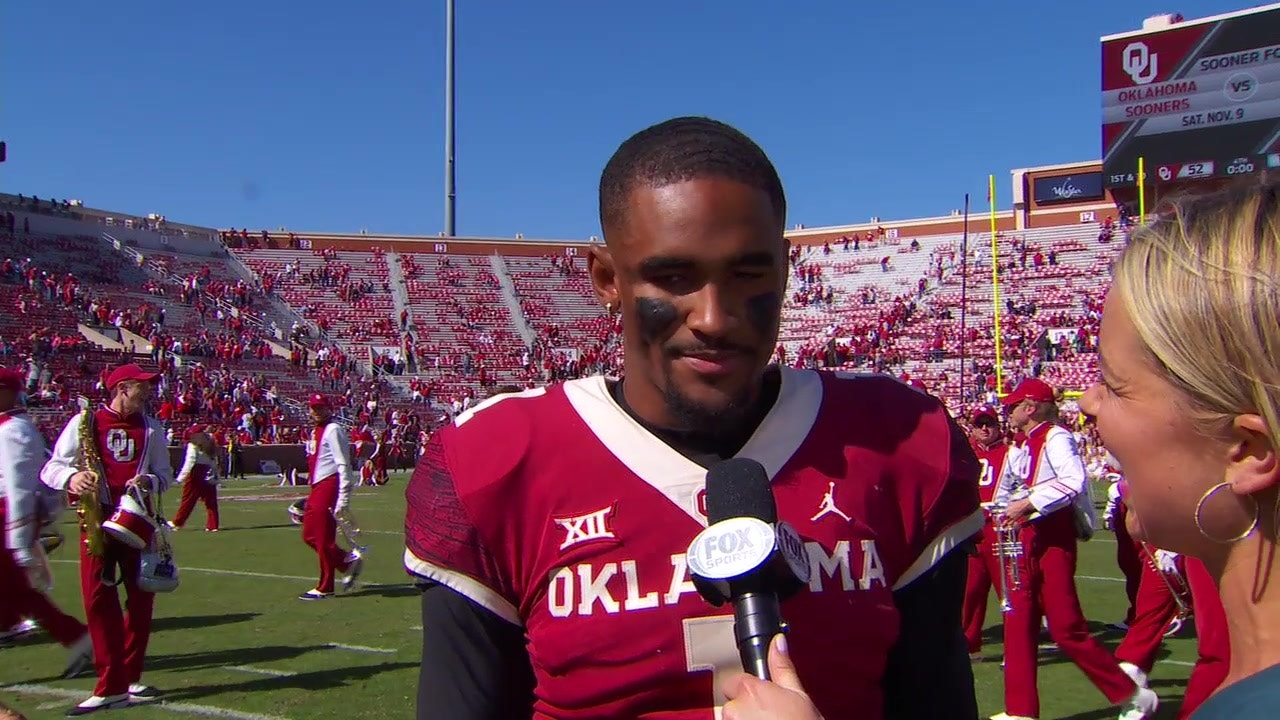 Watch all 5 of Oklahoma QB Jalen Hurts' TDs vs. West Virginia & his postgame comments