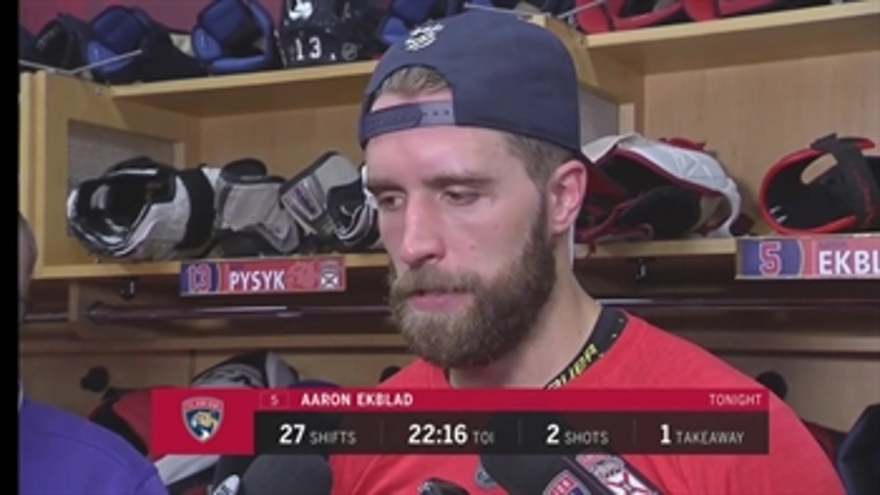 Aaron Ekblad on  7-2 loss, playing without Aleksander Barkov: 'I think we got outworked'