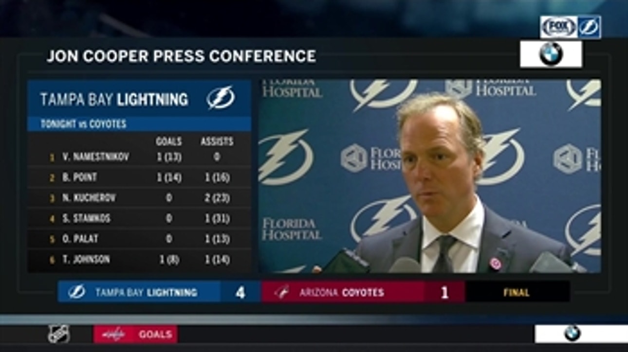 Jon Cooper says Lightning had some fear coming into Arizona