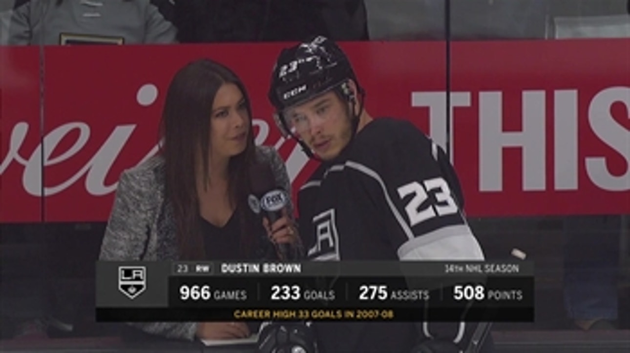 Alex Curry interviews Dustin Brown going into game against Flames