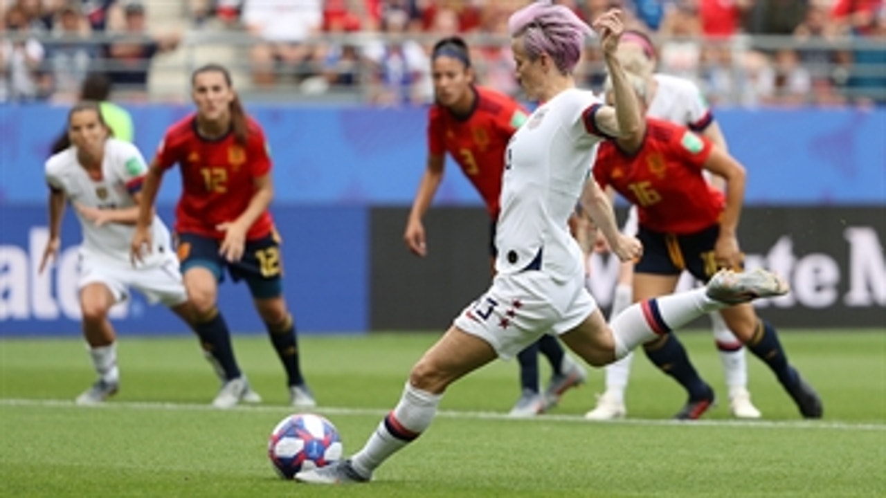 United States' Megan Rapinoe scores early penalty vs. Spain ' 2019 FIFA Women's World Cup™