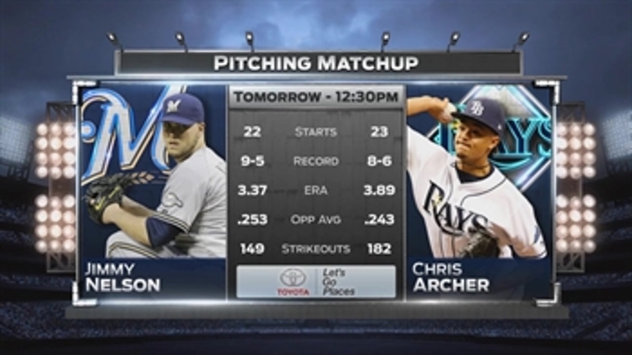 Chris Archer tries to stem the tide for Rays vs. Brewers