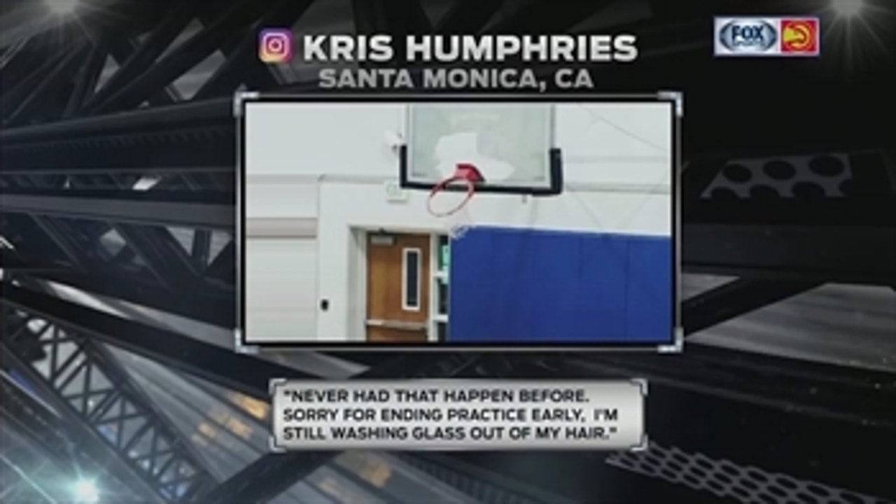 Here's the backboard Kris Humphries shattered during Hawks practice