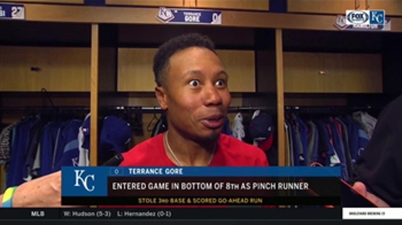 Terrance Gore on how he stayed on the bag while stealing third base