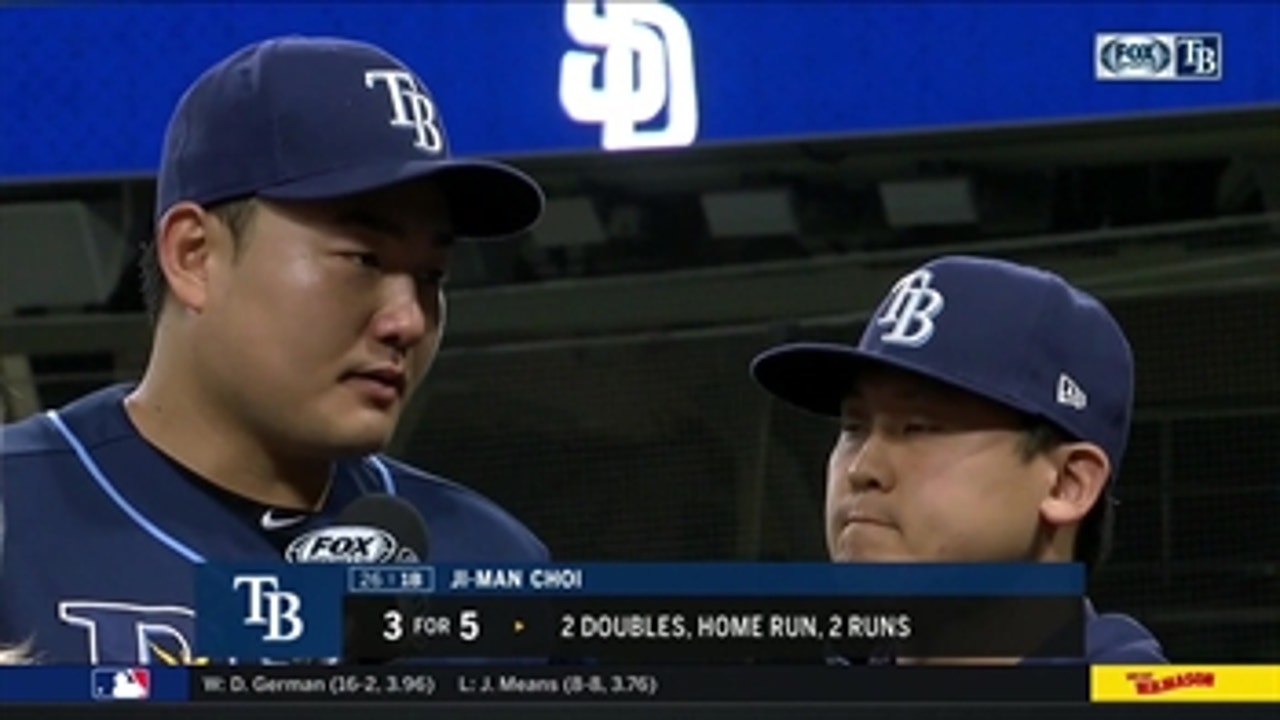 Ji-Man Choi recaps Rays' win over Padres, his huge night at the plate