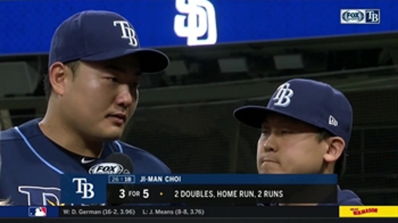 Ji-Man Choi recaps Rays' win over Padres, his huge night at the plate