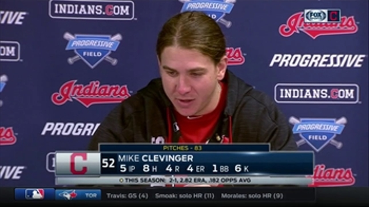 Mike Clevinger: No worse feeling than giving up lead on mound