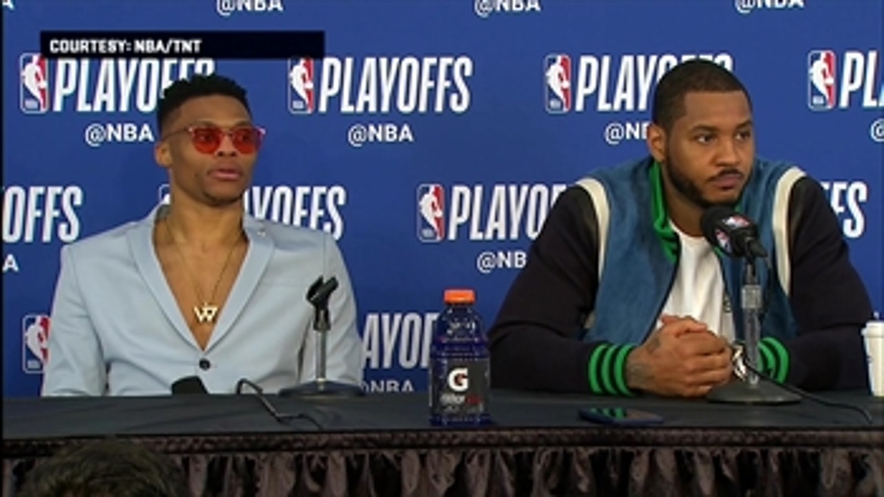 Russell Westbrook & Carmelo Anthony Press Conference - Game 1 ' Jazz at Thunder