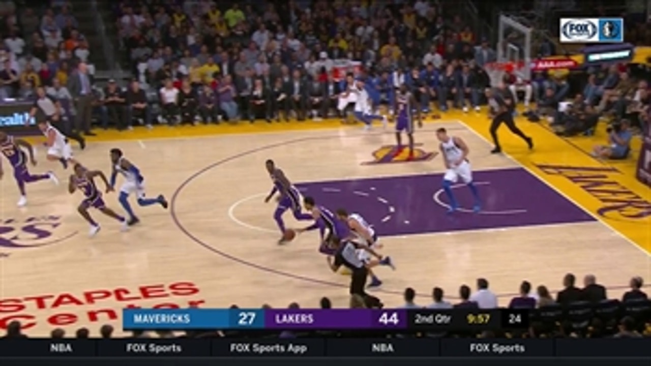 HIGHLIGHTS: Maxi Kleber getting up and blocking LeBron James in transition ' Dallas Mavericks at LA Lakers