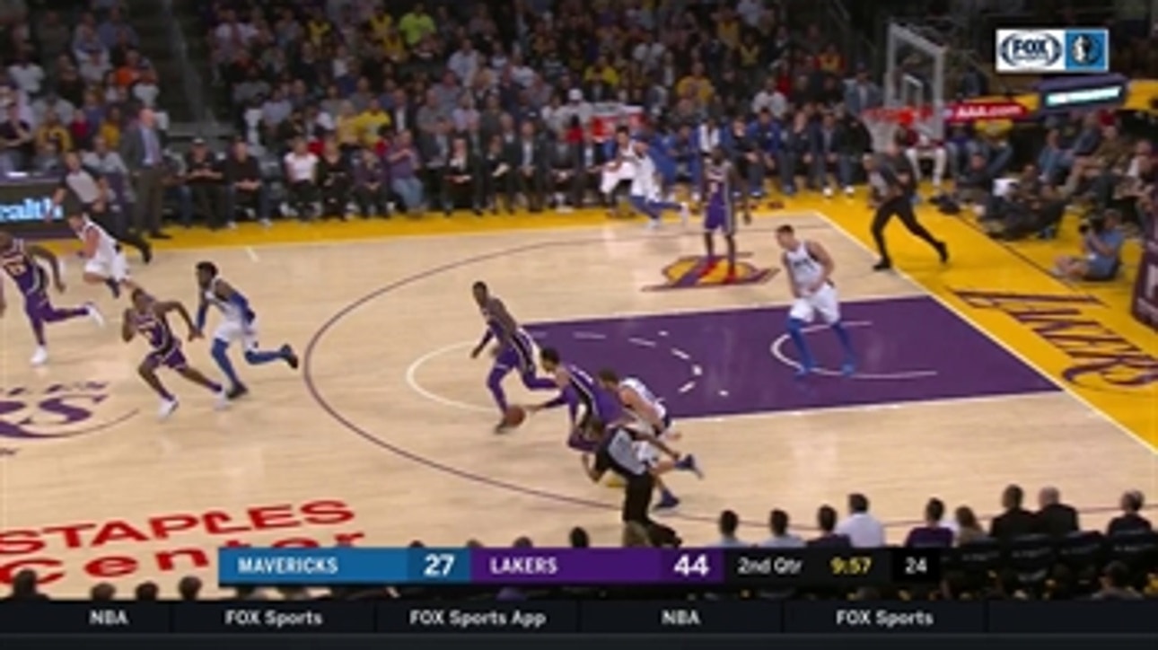 HIGHLIGHTS: Maxi Kleber getting up and blocking LeBron James in transition ' Dallas Mavericks at LA Lakers