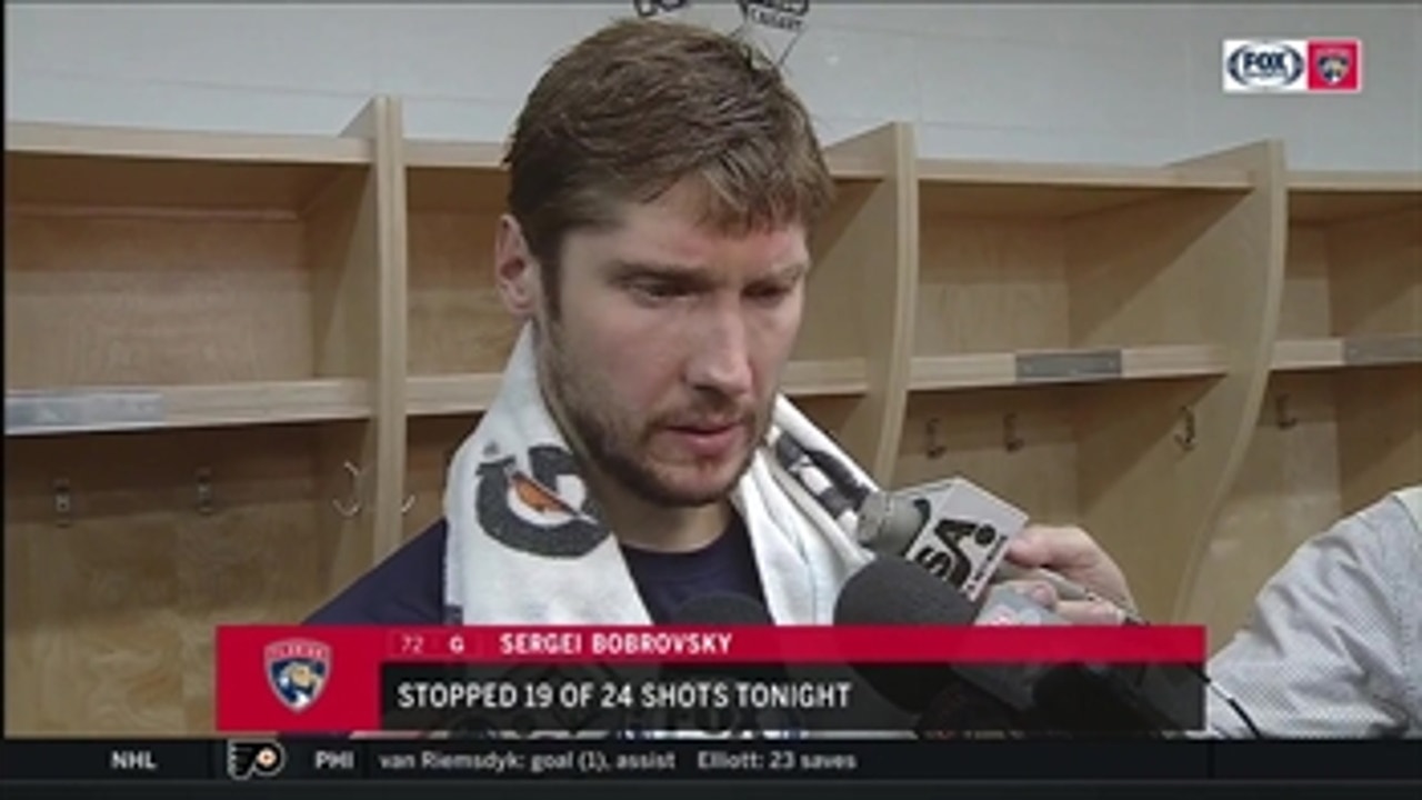 Sergei Bobrovsky talks kicking off Canadian/Colorado road trip with shootout loss to Flames