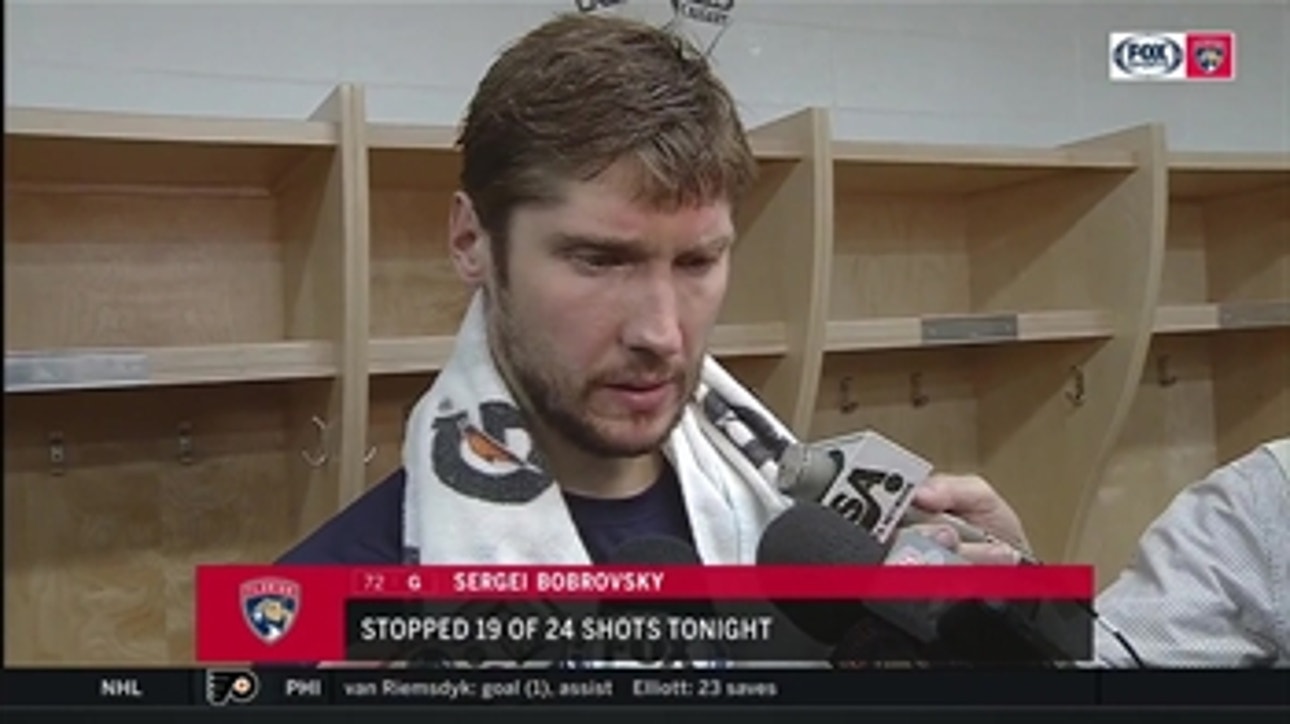 Sergei Bobrovsky talks kicking off Canadian/Colorado road trip with shootout loss to Flames
