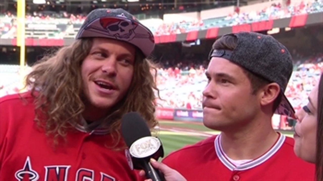 Adam DeVine and Blake Anderson prep to throw out first pitch