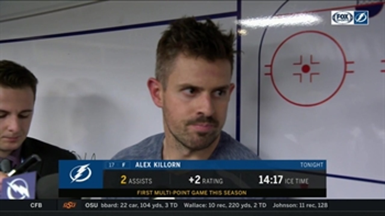 Alex Killorn on takeaways from tonight's game, his line's ongoing effectiveness