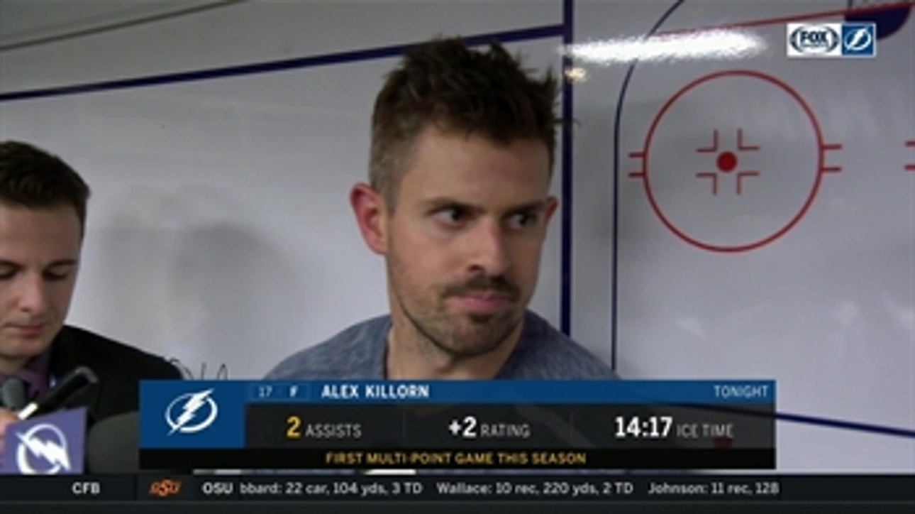 Alex Killorn on takeaways from tonight's game, his line's ongoing effectiveness