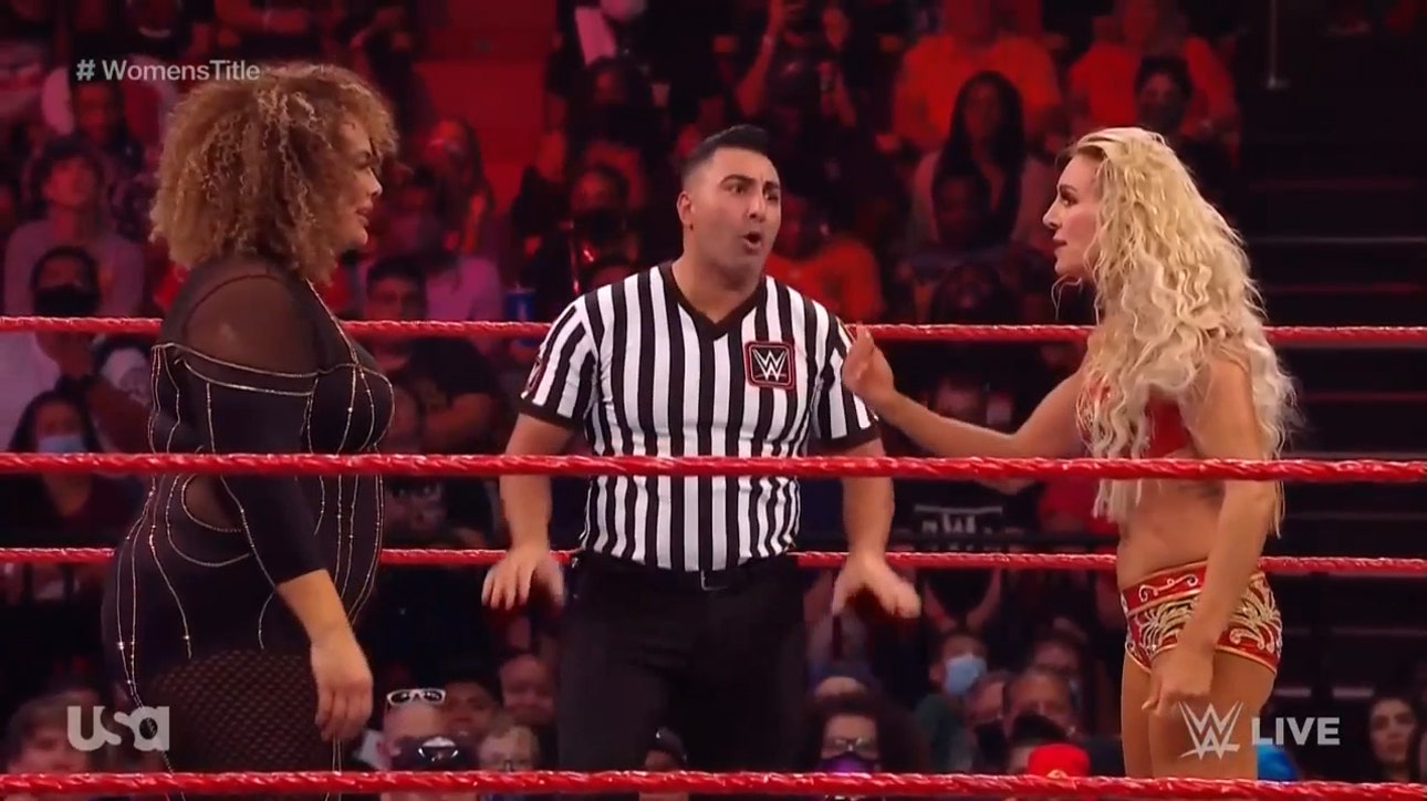 Charlotte Flair defends the Raw Women's Title against Nia Jax
