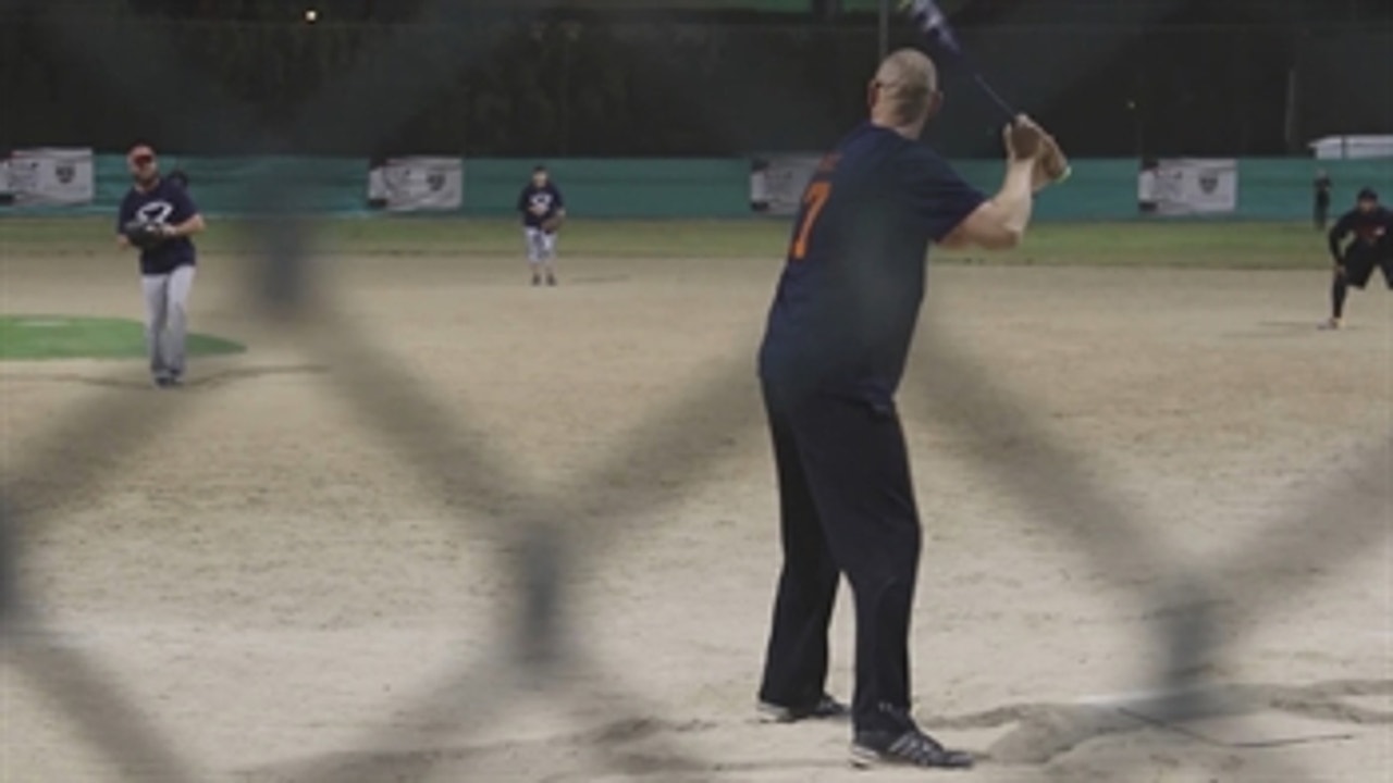 The 34th Red Bull Infantry Division takes part in a special softball game
