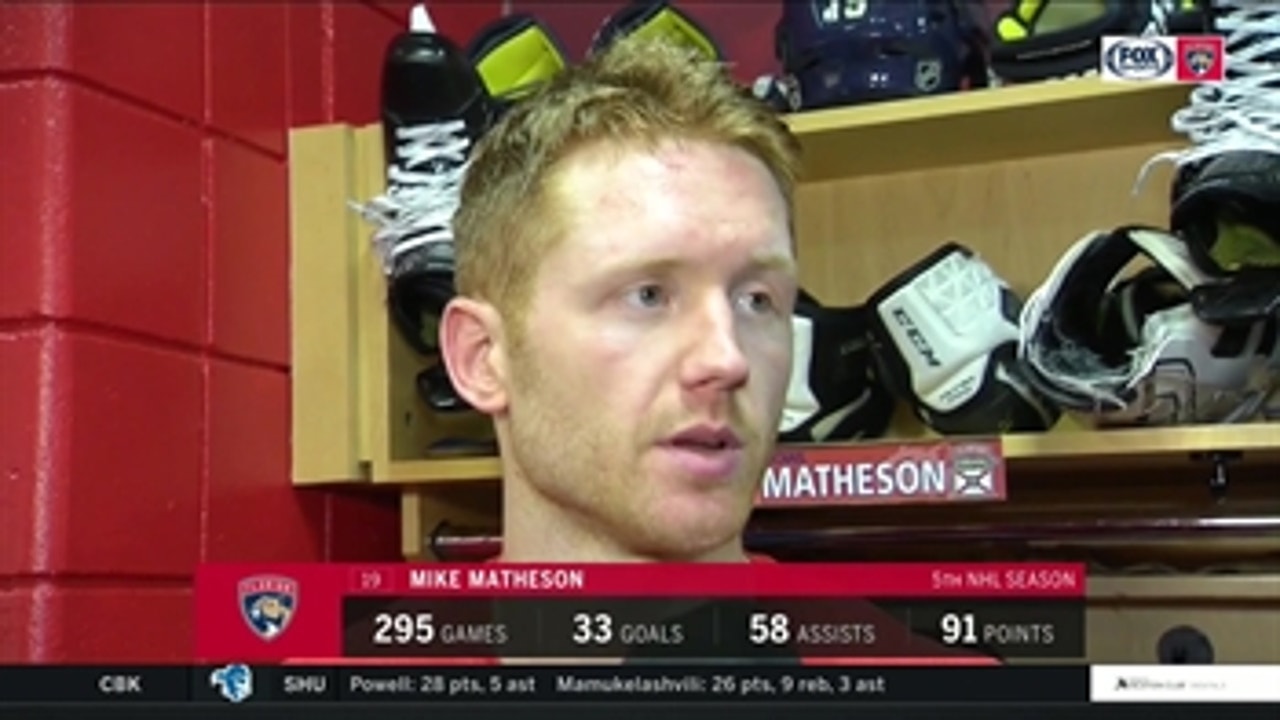Mike Matheson discusses forcing OT, Panthers' loss to Chicago