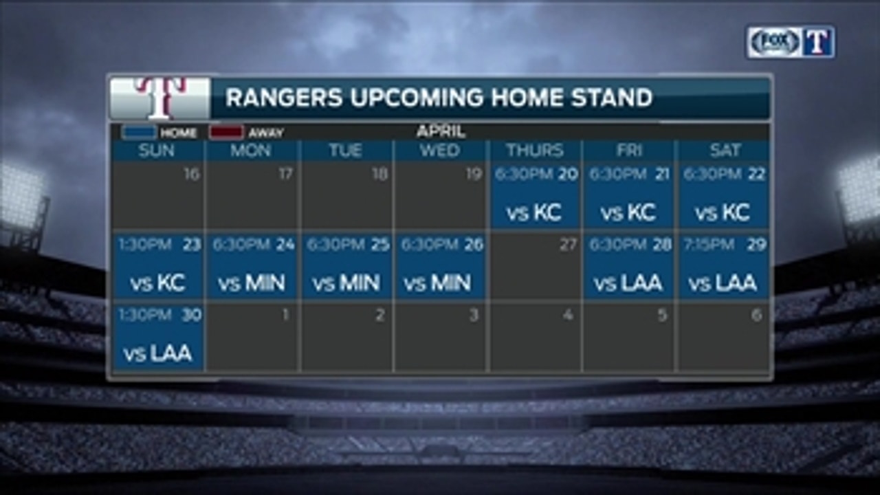 Rangers Live: Upcoming home stand