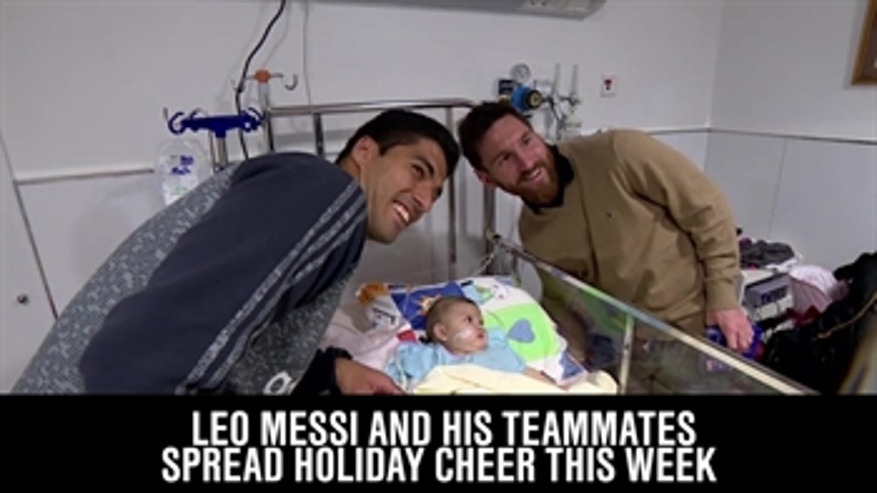 Messi and Suarez visit children hospital