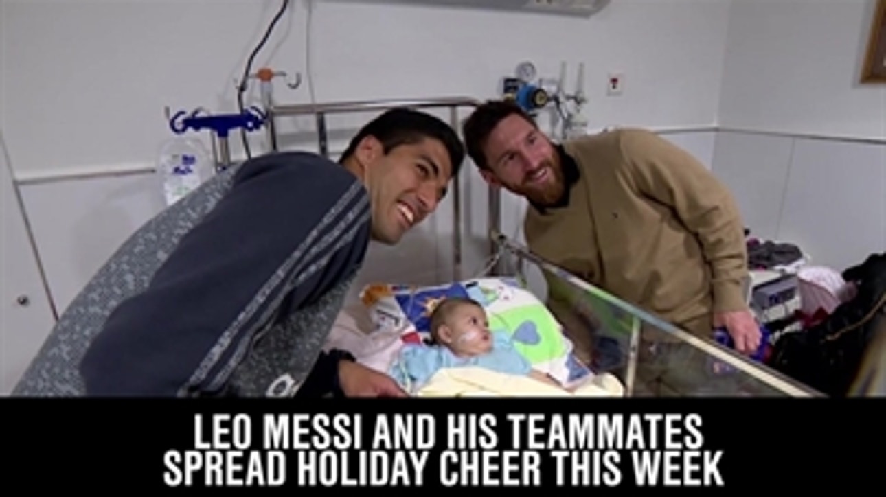 Messi and Suarez visit children hospital