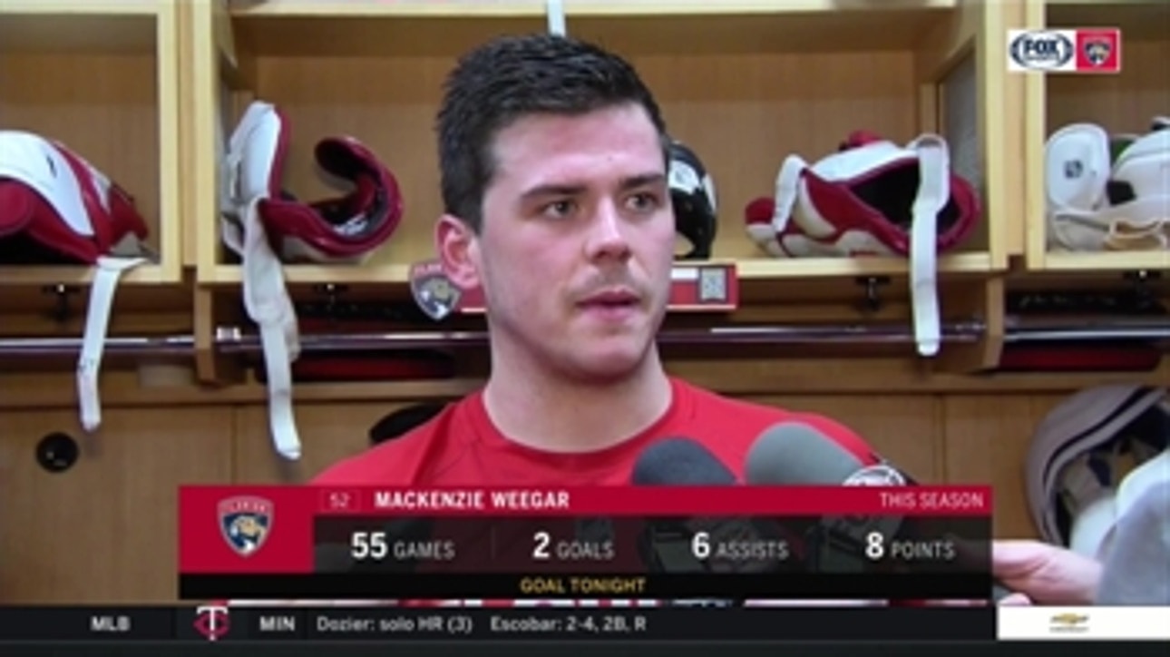MacKenzie Weegar on goal: 'Just happy to contribute to the offense'