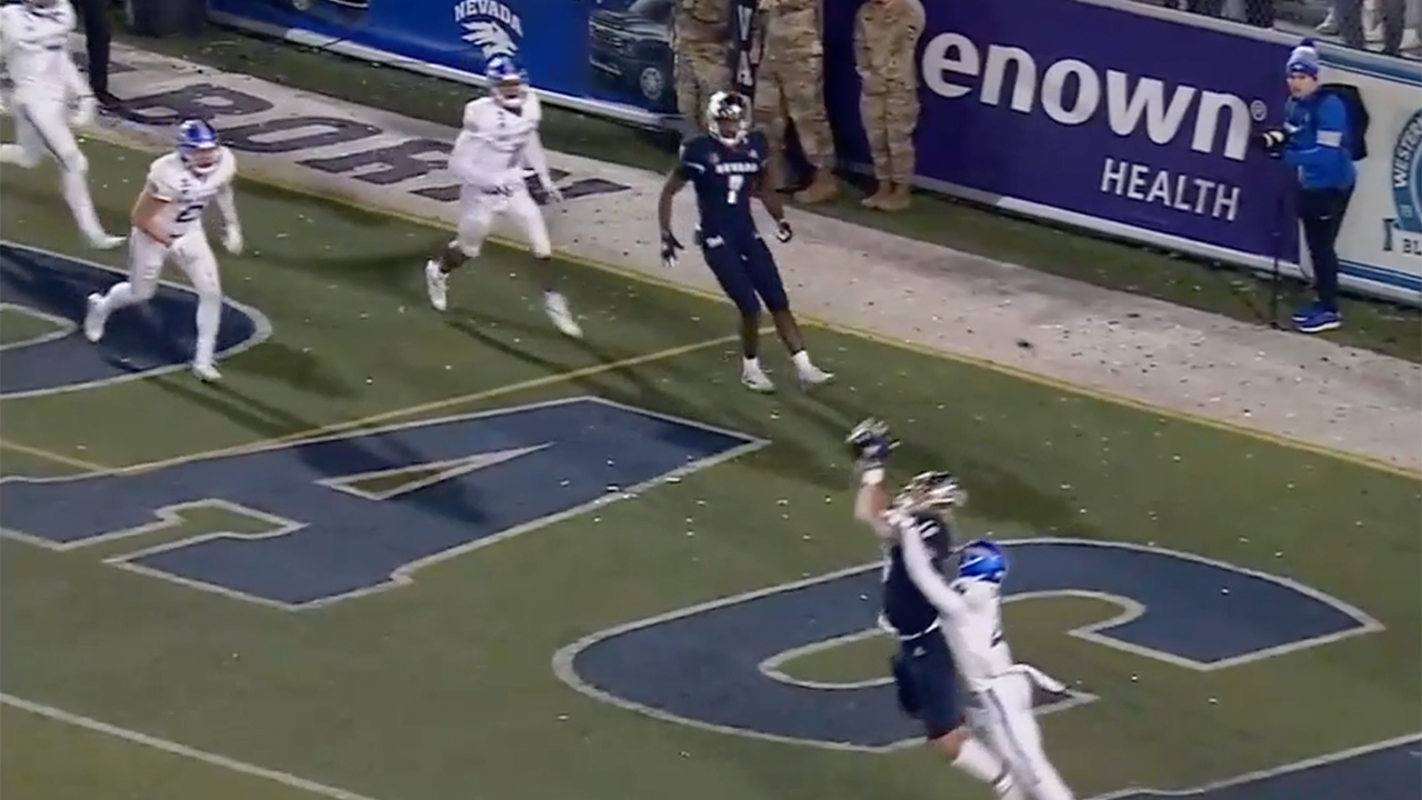 Nevada takes a 39-31 lead over Air Force in double overtime with a Carson Strong 19-yard touchdown pass to Romeo Doubs then a two-point conversion to Cole Turner