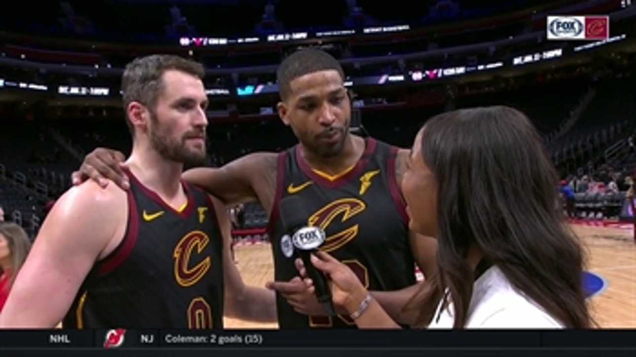 Tristan Thompson celebrates win after career night in Detroit