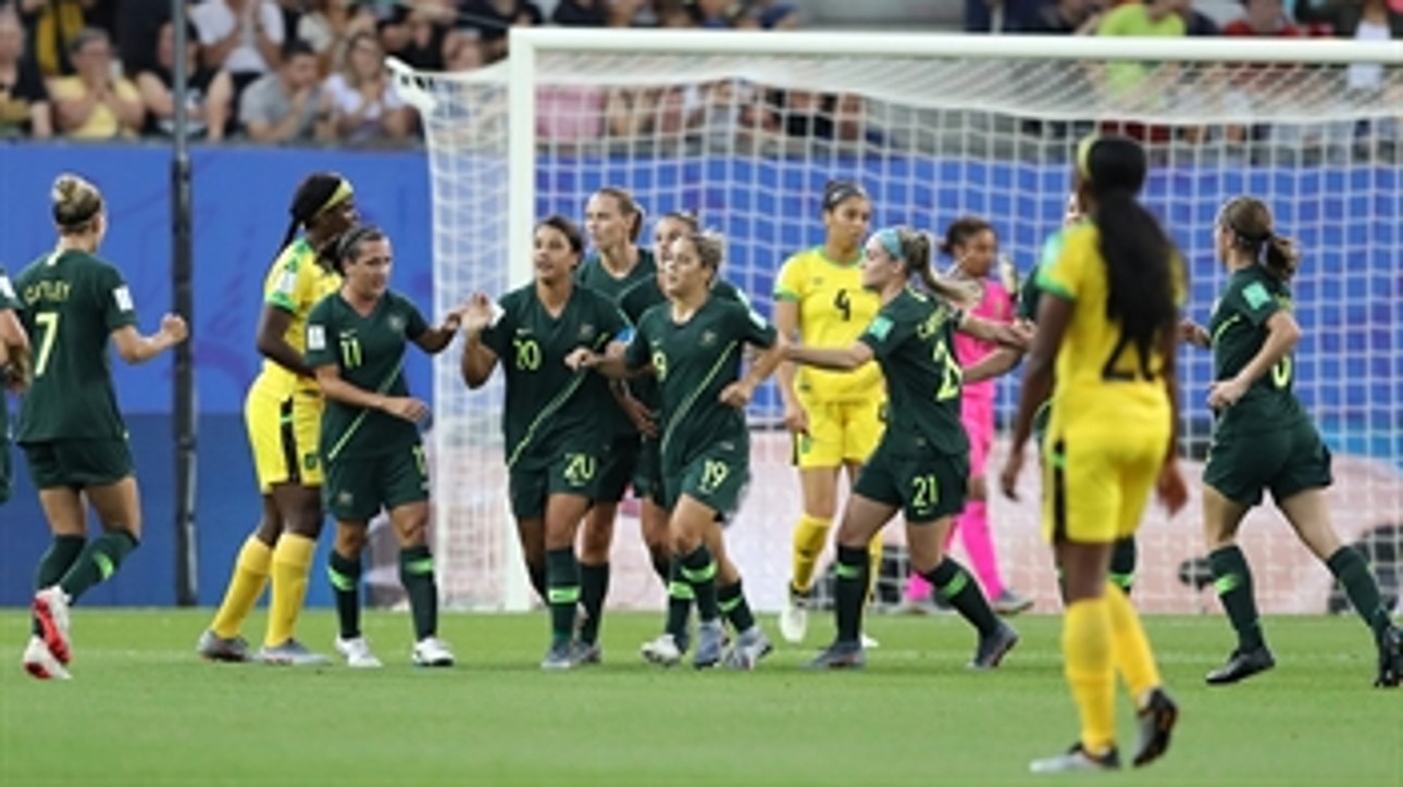 Australia's Sam Kerr scores a great header early vs. Jamaica ' 2019 FIFA Women's World Cup™ Highlights
