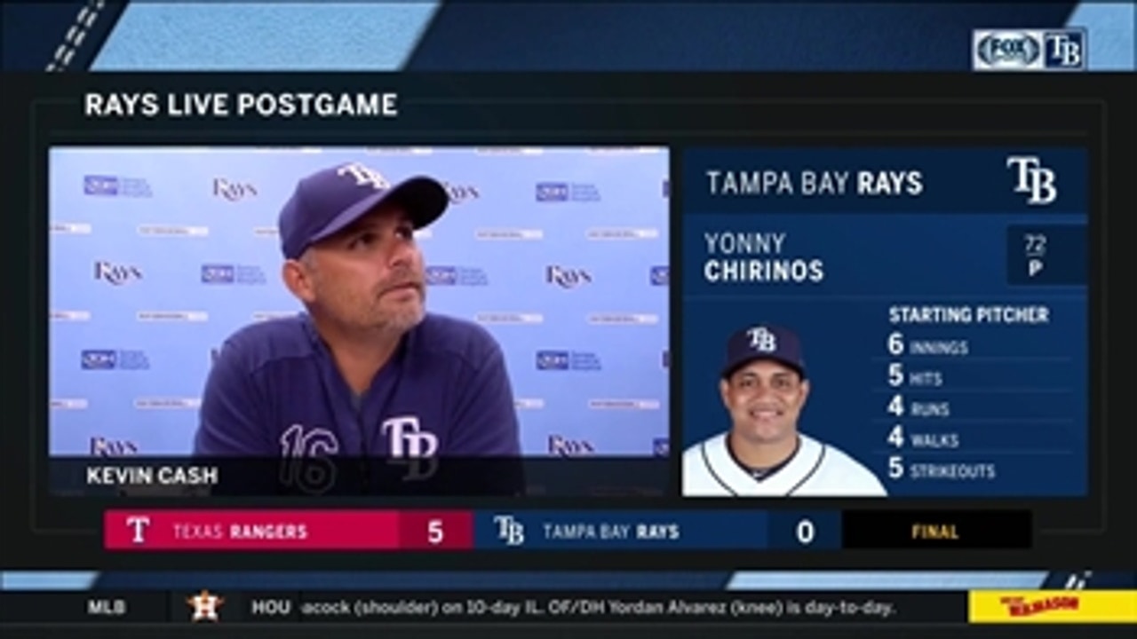 Kevin Cash discusses facing Lance Lynn, series-opening loss to Rangers