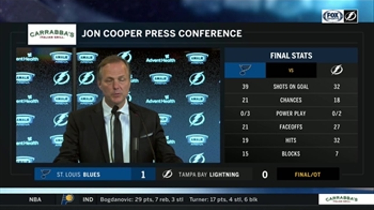 Jon Cooper says Bolts had a better second half against Blues