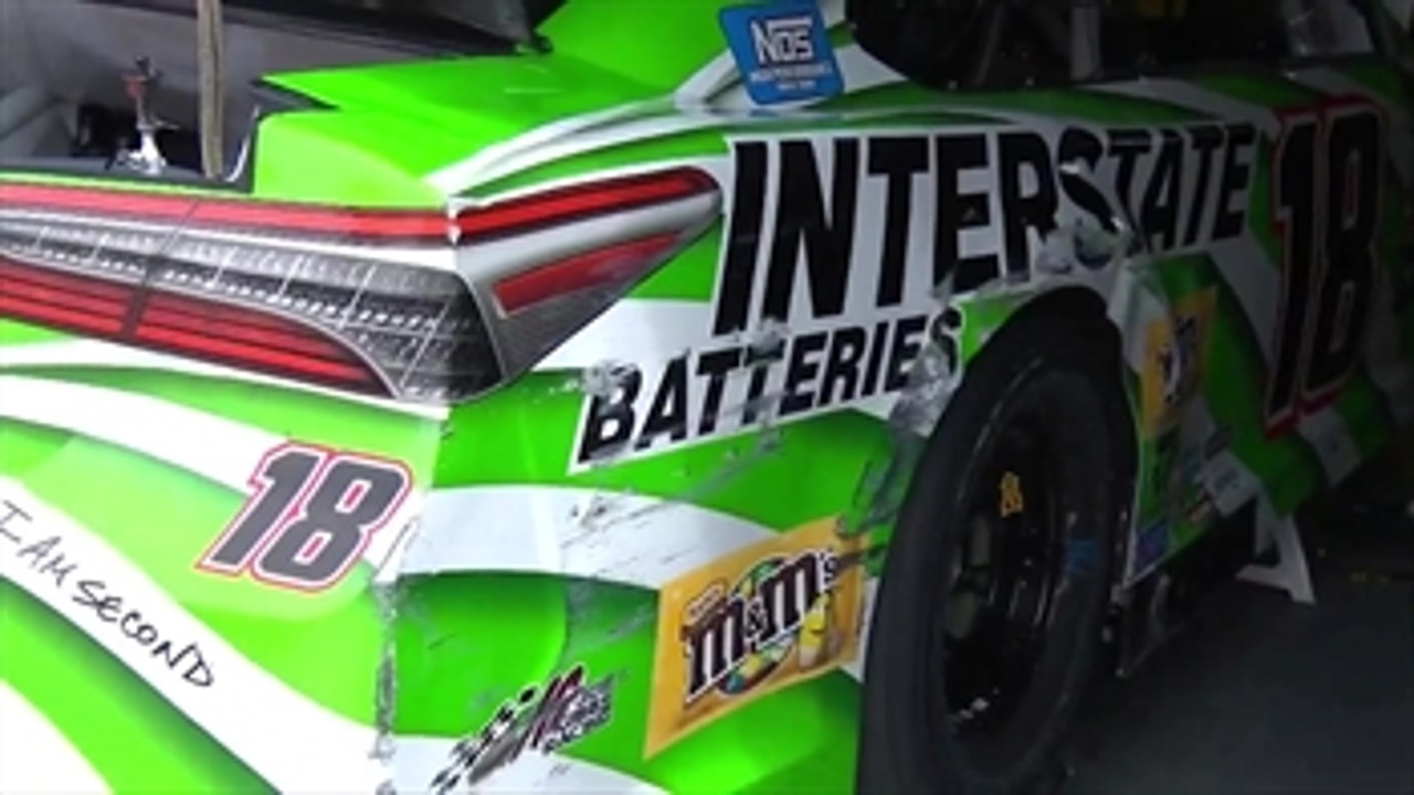 Whoops! Kyle Busch hits the wall in practice