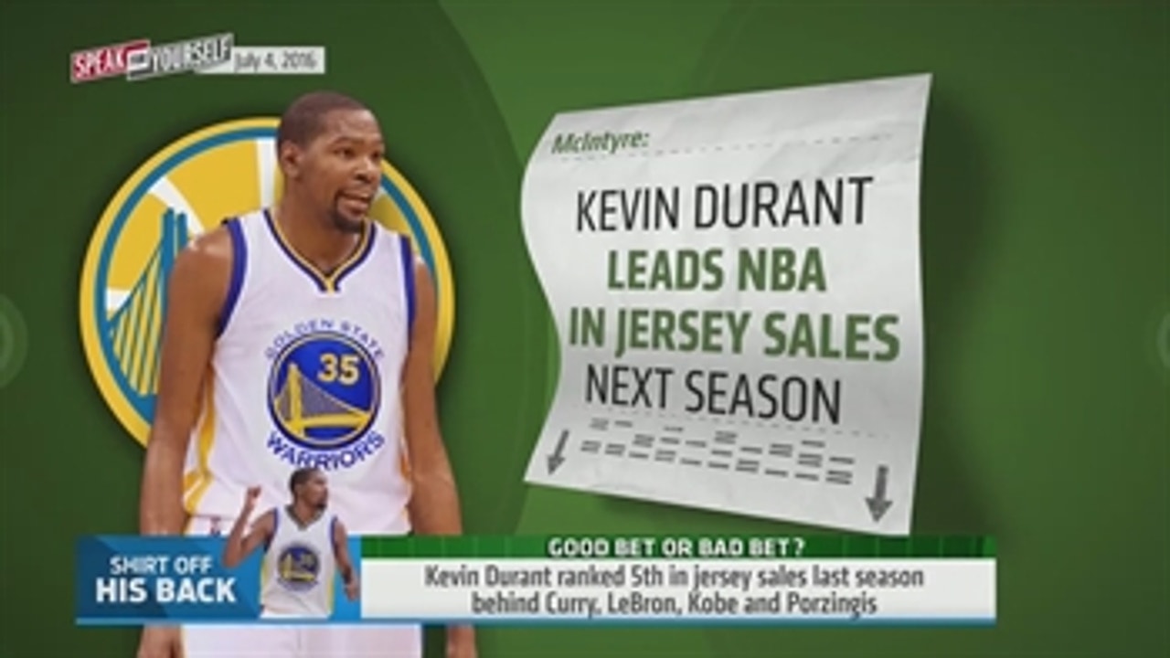 Kevin Durant could lead the league in jersey sales next year - 'Speak for Yourself'